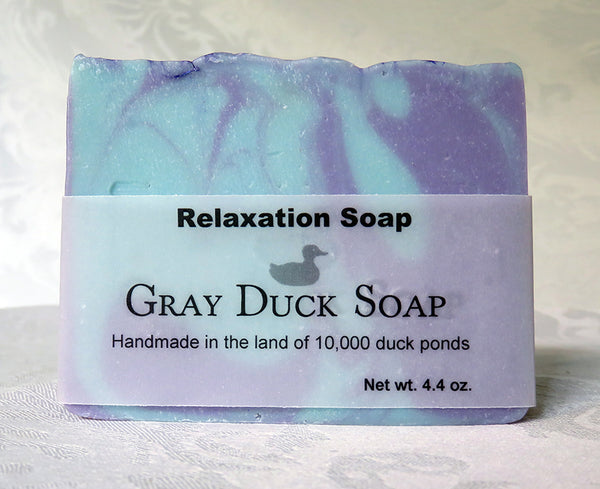 Relaxation Soap with label of Gray Duck Soap
