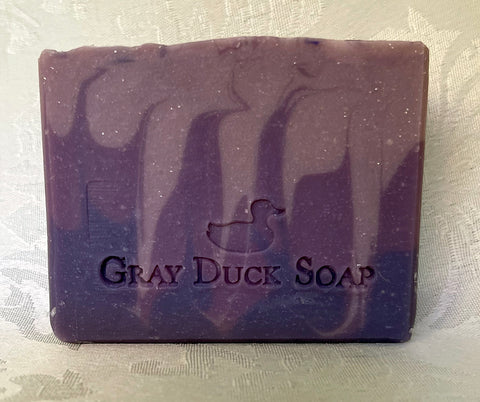 three purple colors on a soap