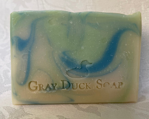 blue and green swirled soap